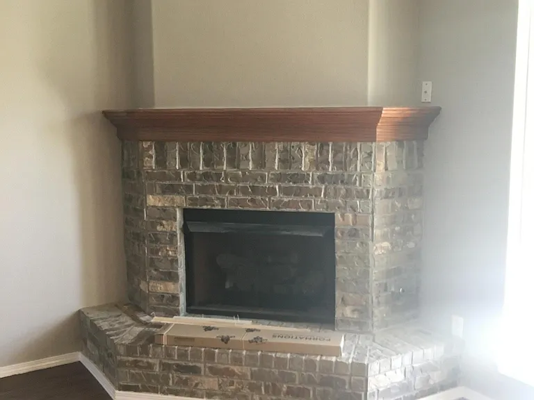 Wood burning fireplace