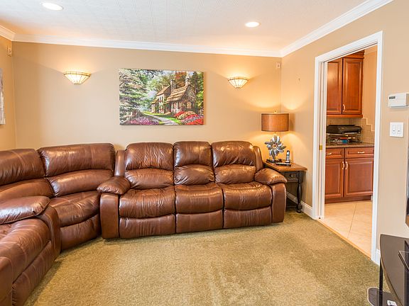 Den with sliding doors