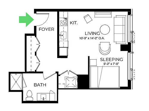 Floor plan S39 | Studio | 1 Bath