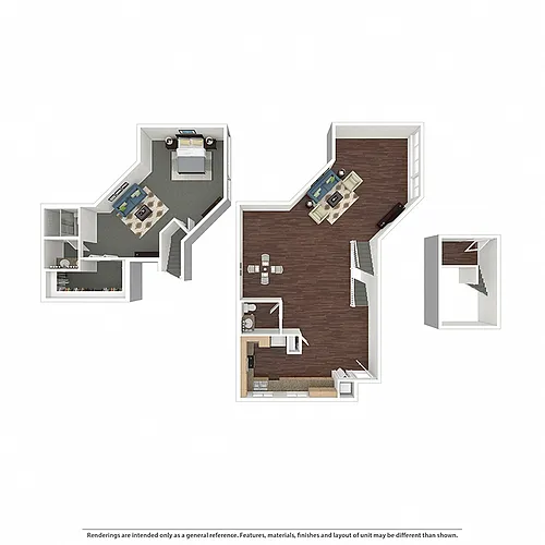 Floor plan Grand Marina View One Bedroom Penthouse