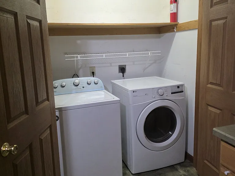 Washer and dryer located in kitchen