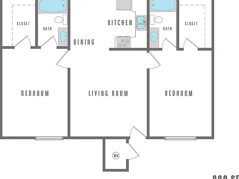 2 Bedroom, 2 Bath, 880 SF 2 Bedroom, 2 Bath, 880 SF