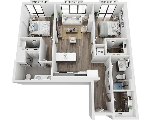 Floor plan Two Bedroom B2C