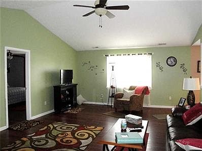 Great Room. Great room with cathedral ceilings and new laminate flooring.