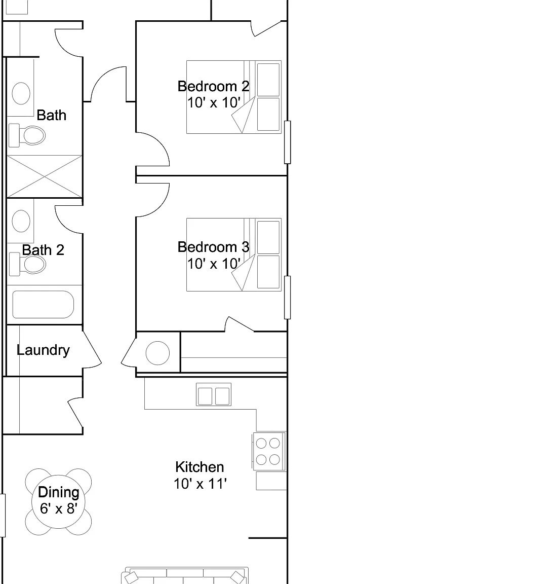 3 bed, 2.0 bath, 1192 sqft, $1,420 — Photo 3