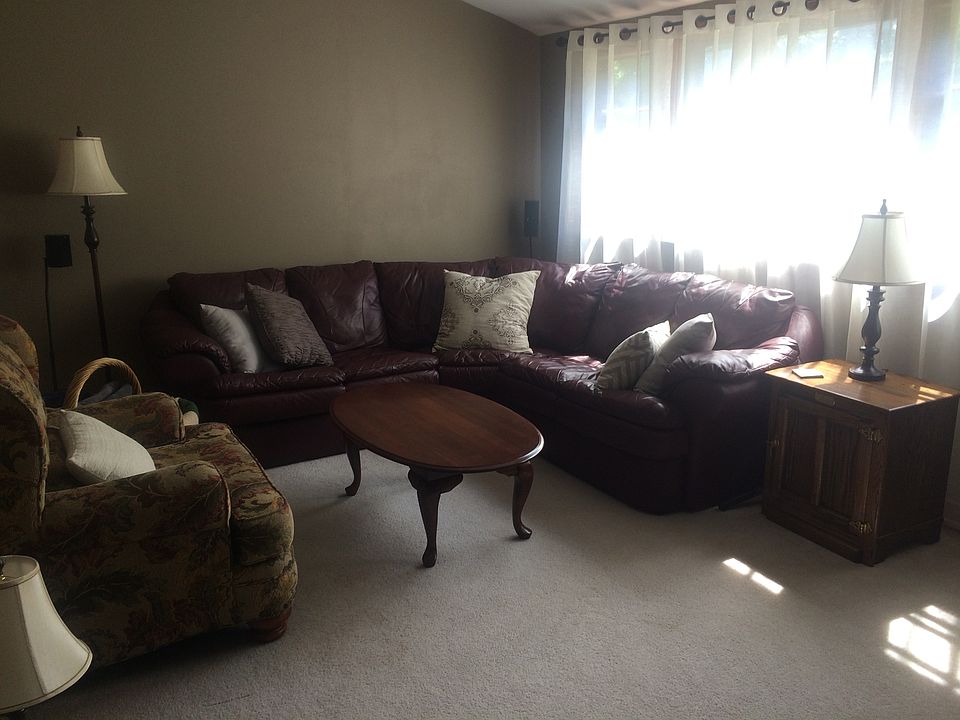 Living room with large window.