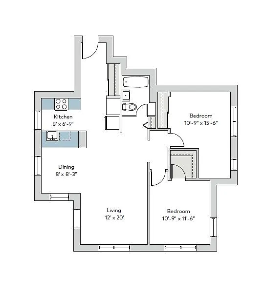 Floor plan mon-2bh