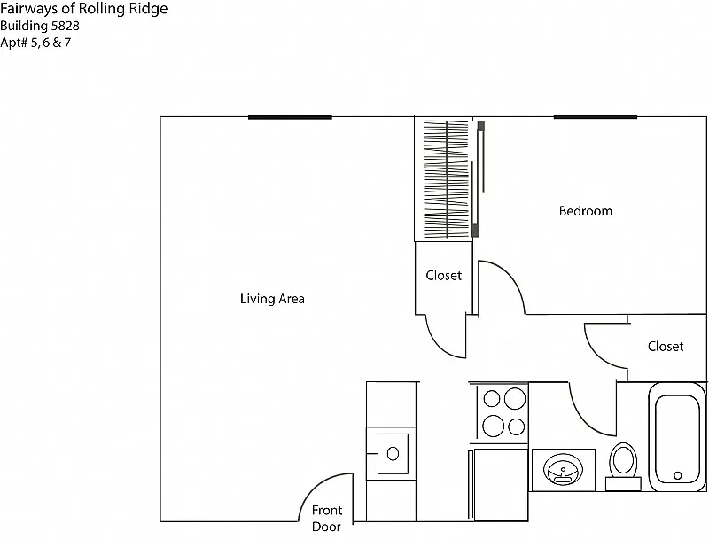 Floor plan Fairways of Rolling Ridge - One Bedroom