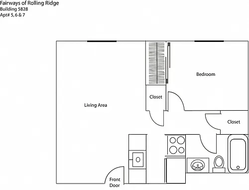Floor plan Fairways of Rolling Ridge - One Bedroom
