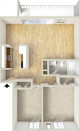 Two bedroom floor plan Two bedroom floor plan
