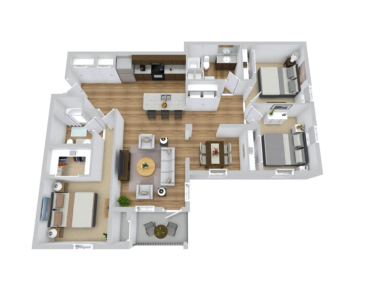 Floor plan Three Bedroom Apartment