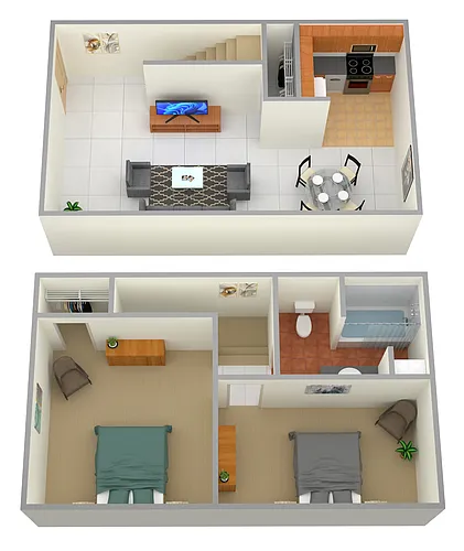 Floor plan 2 bedroom 1 bath