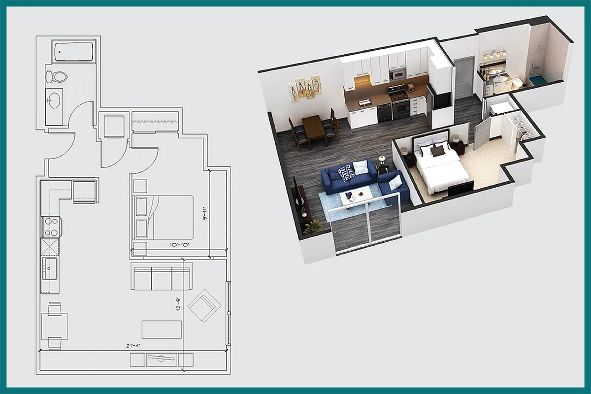 Floor plan One Bedroom / One Bath / a2