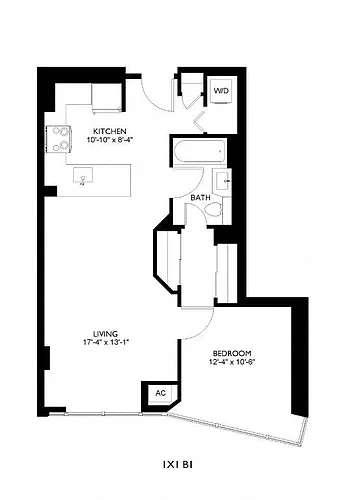 Floor plan 1X1 B1