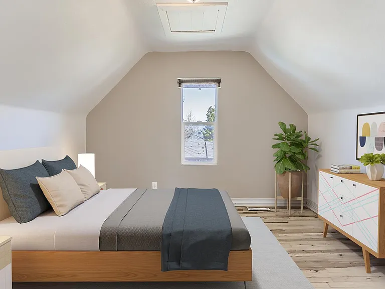 Bedroom 1. This image shows a virtually furnished space. Bedrooms come unfurnished.