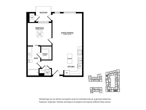 Floor plan 1M w/ Balcony