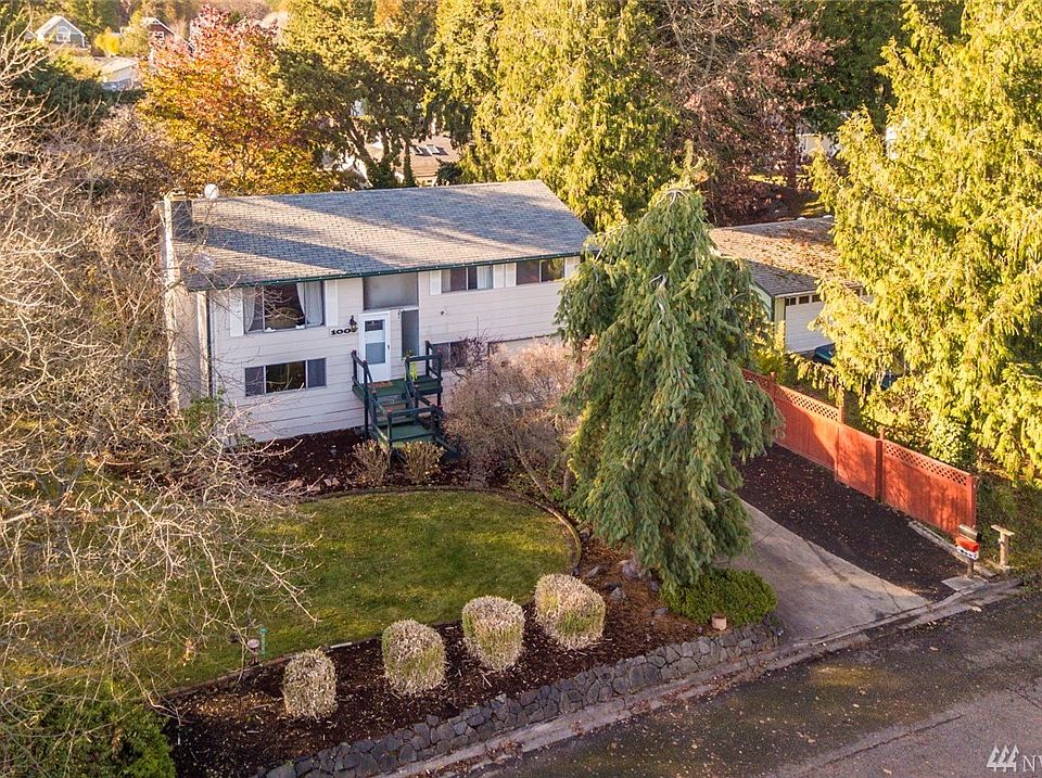 Home sits on large corner lot.