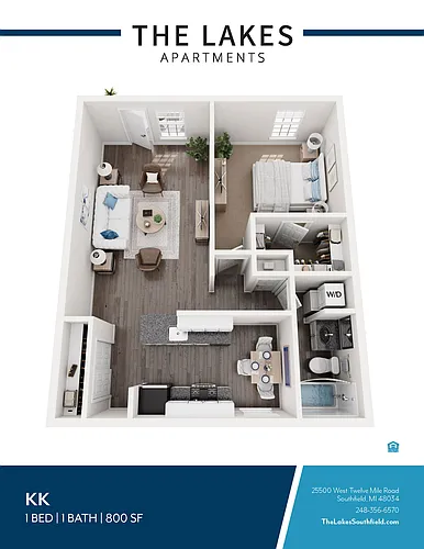 Floor plan 1 BED 1 BATH STYLE A