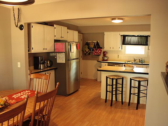 Large kitchen open to dining