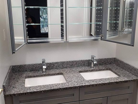 New vanity and cabinet close-up
