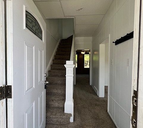 Entry foyer, with steel entry door.