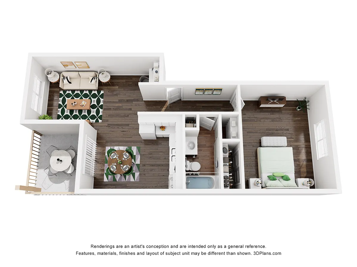 Floor plan 1 Bedroom XL