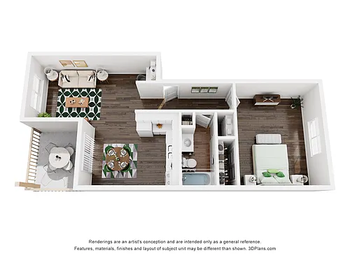 Floor plan 1 Bedroom XL