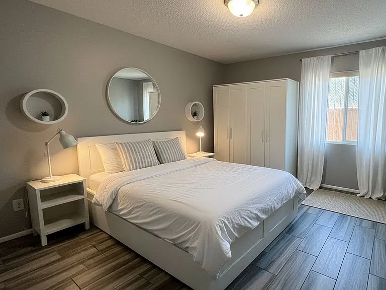 Your second bedroom-virtually staged. Imagine yourself sleeping in your sanctuary!