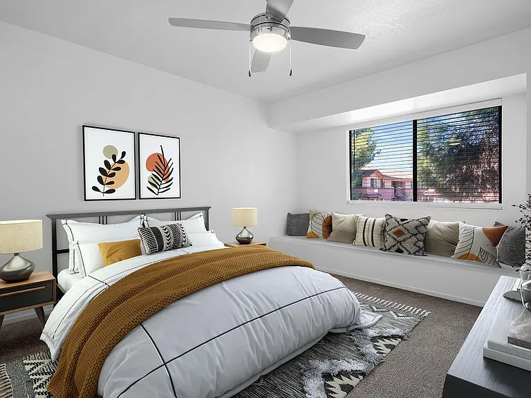 Virtually staged Primary Bedroom