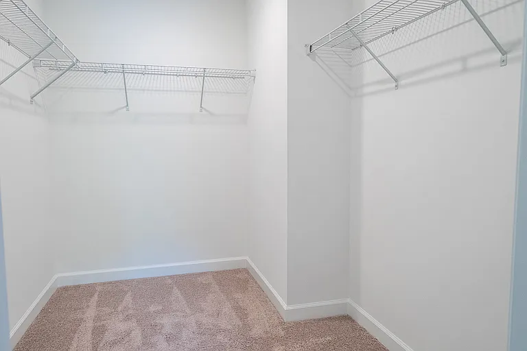 spacious walk in closet