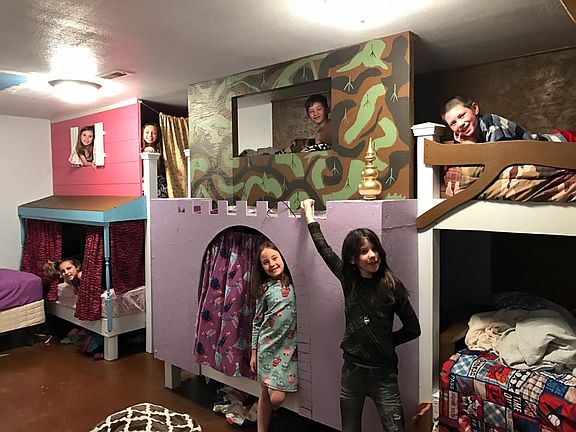 Bunk house in Basement