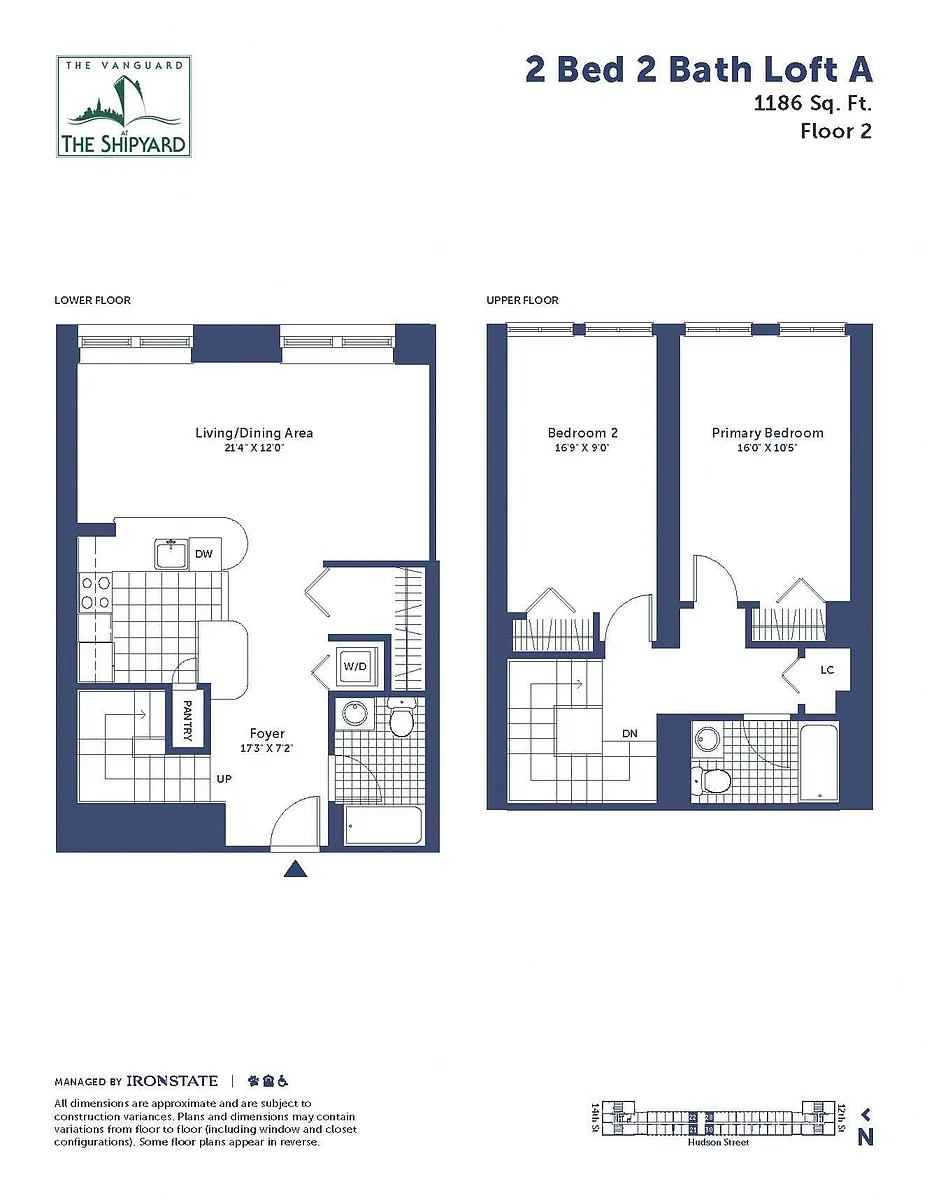 Floor plan 2 Bed 2 Bath Loft A