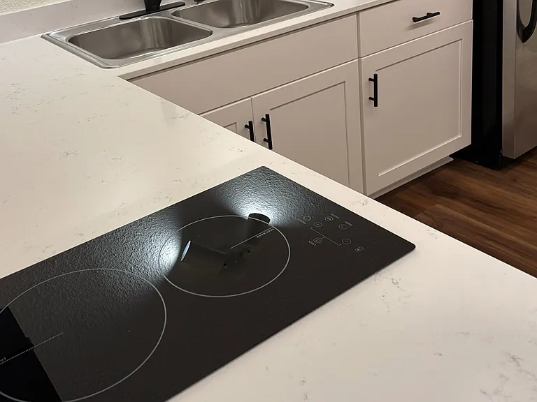 Premium quartz countertops in kitchen.