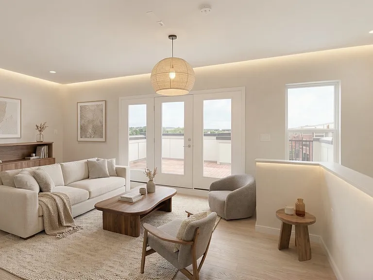Rendition of furnished 4th floor bonus room.