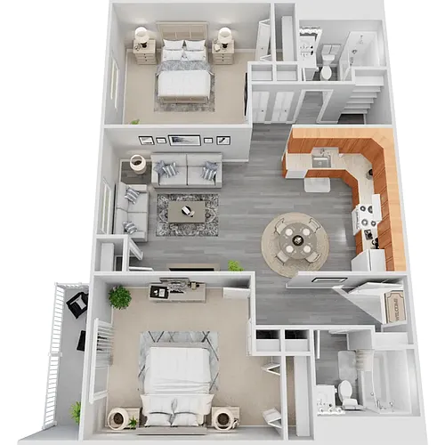 Floor plan Two Bed Two Bath