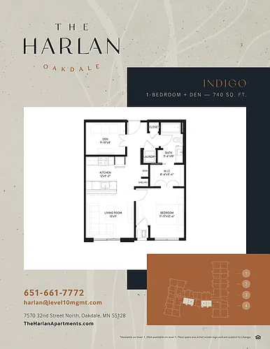 Floor plan Indigo | + Den