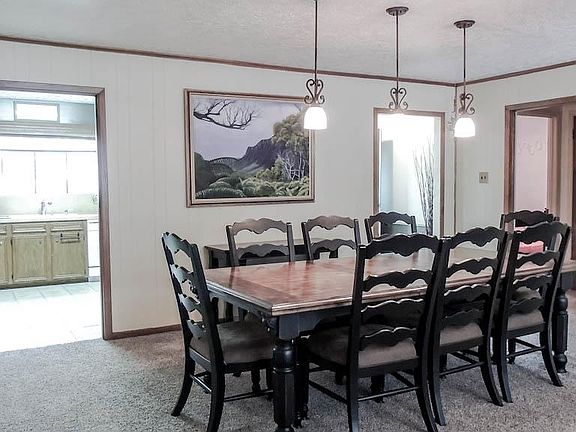 Dining room located close to kitchen.