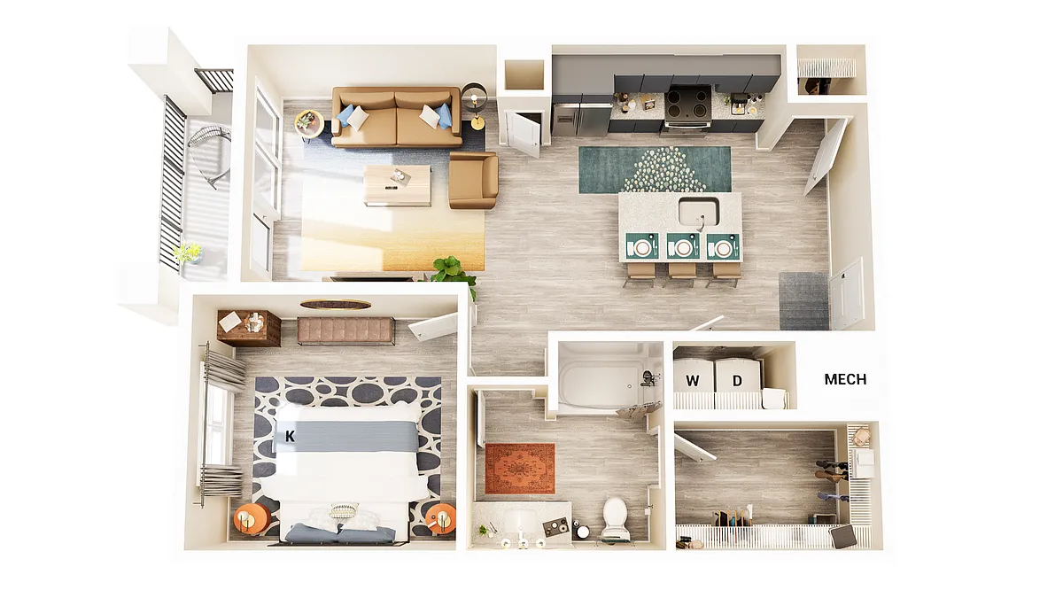 Floor plan A1B - 1X1