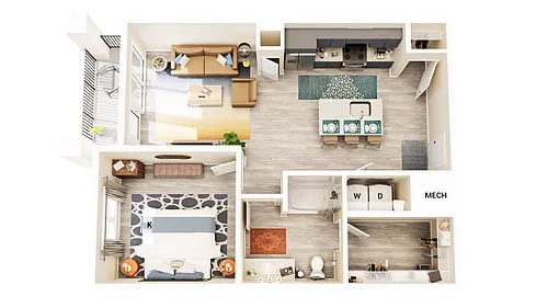 Floor plan A1B - 1X1