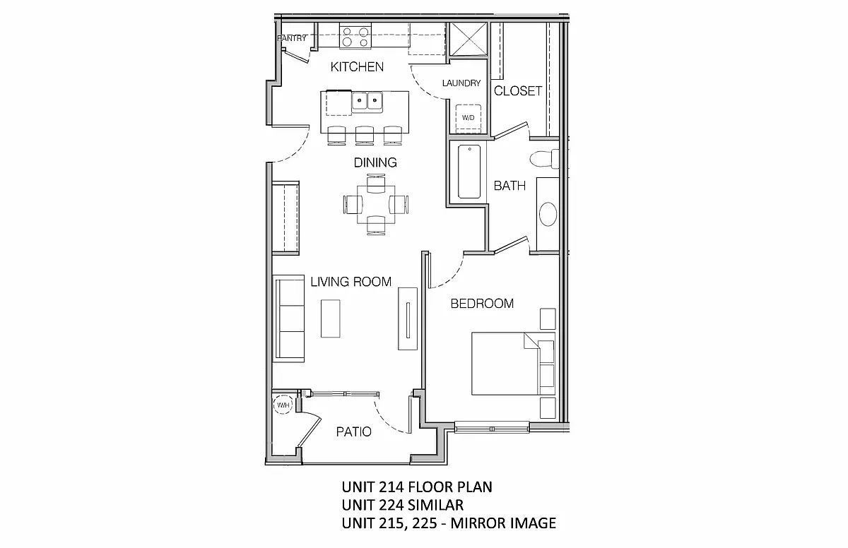Floor plan 214-224-215-225