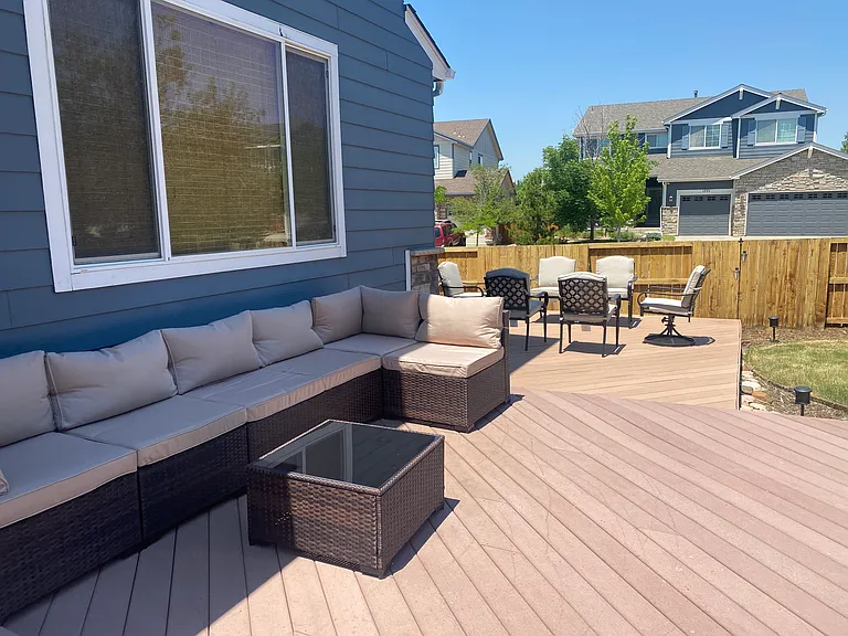 Large deck perfect for hosting