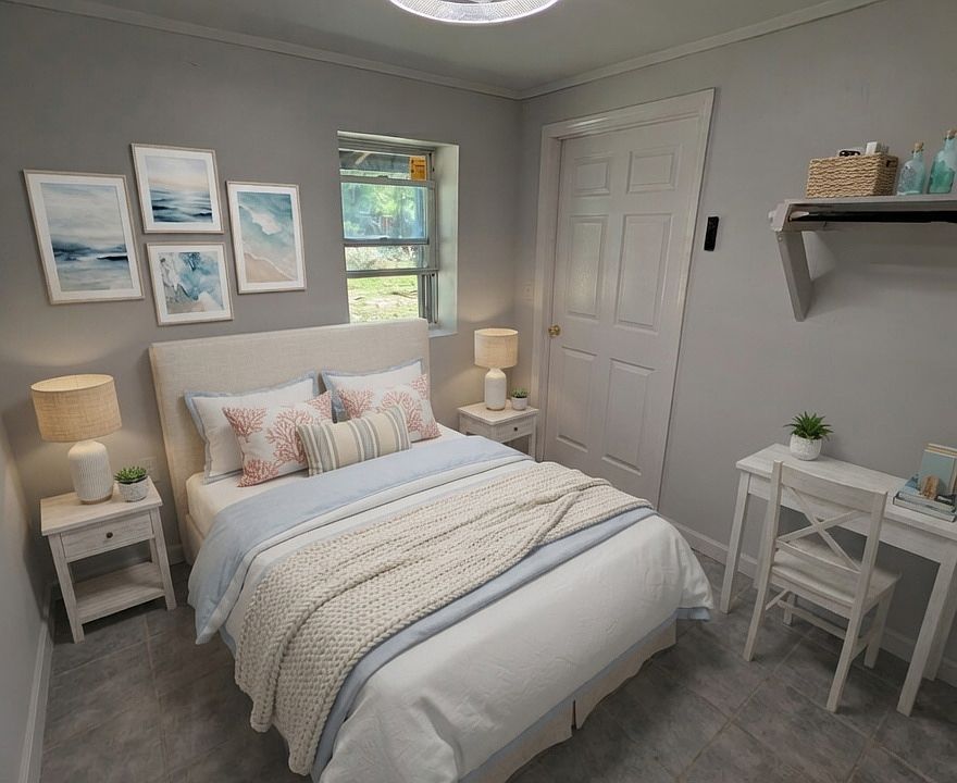 Bedroom- this image is virtually staged to show room potential