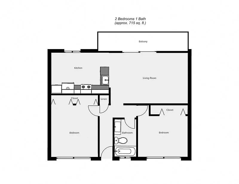 Floor plan 1 bedroom 1 bathroom