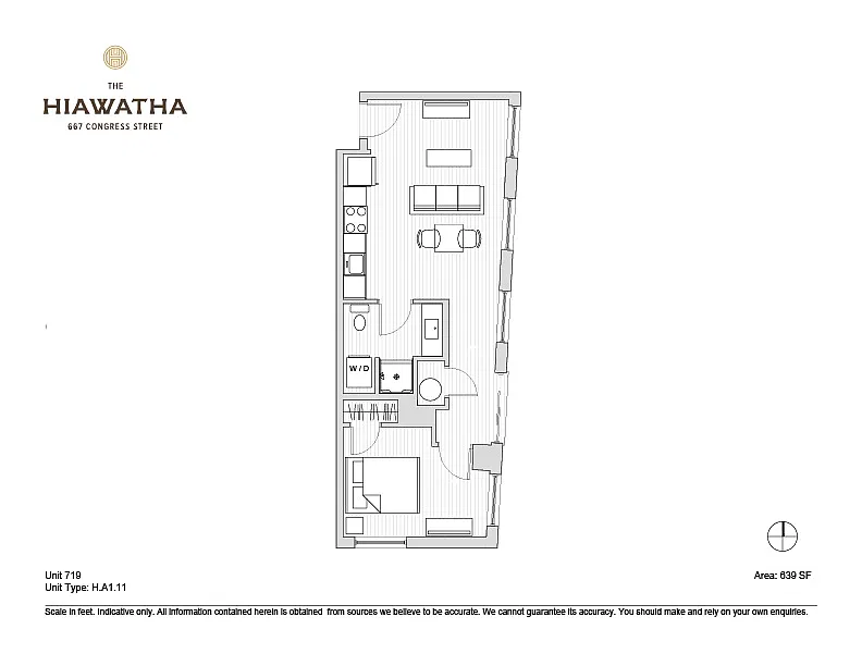 Floor plan Hiawatha 1BD Plan K