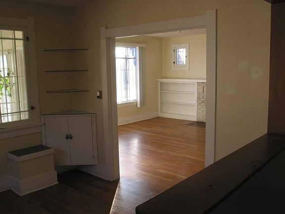 Looking from the dining room to the living room