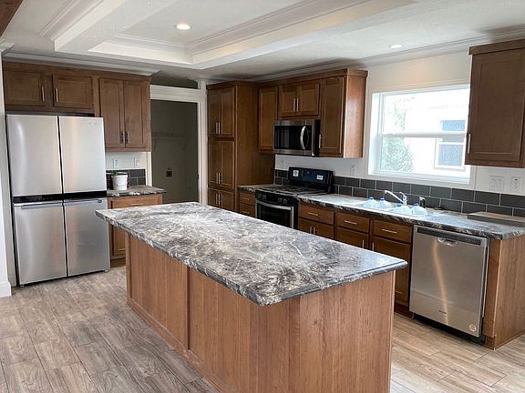 Large Kitchen Island - Stainless Appliances