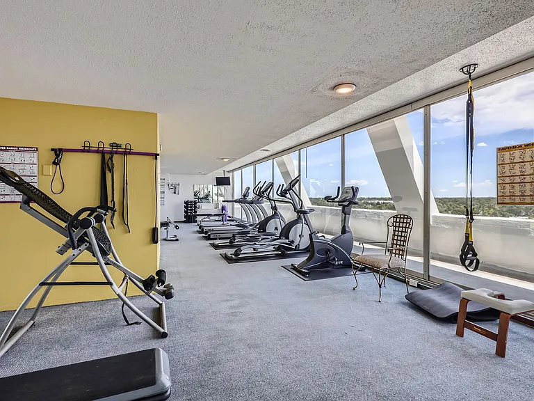 Gym with new exercise equipment.