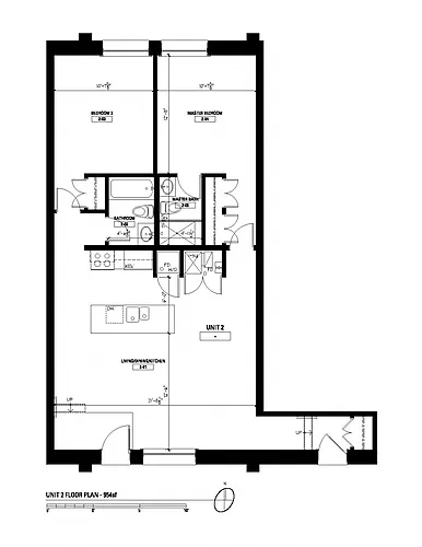 Floor plan Two Bedroom/Two Bathroom
