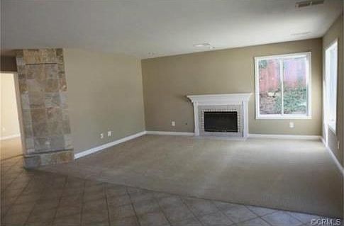 Huge family room with water feature wall