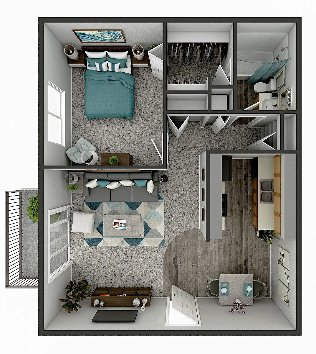 Floor plan 1 Bedroom G